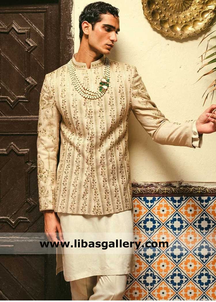 Ecru Gold Exclusive Groom Prince Coat