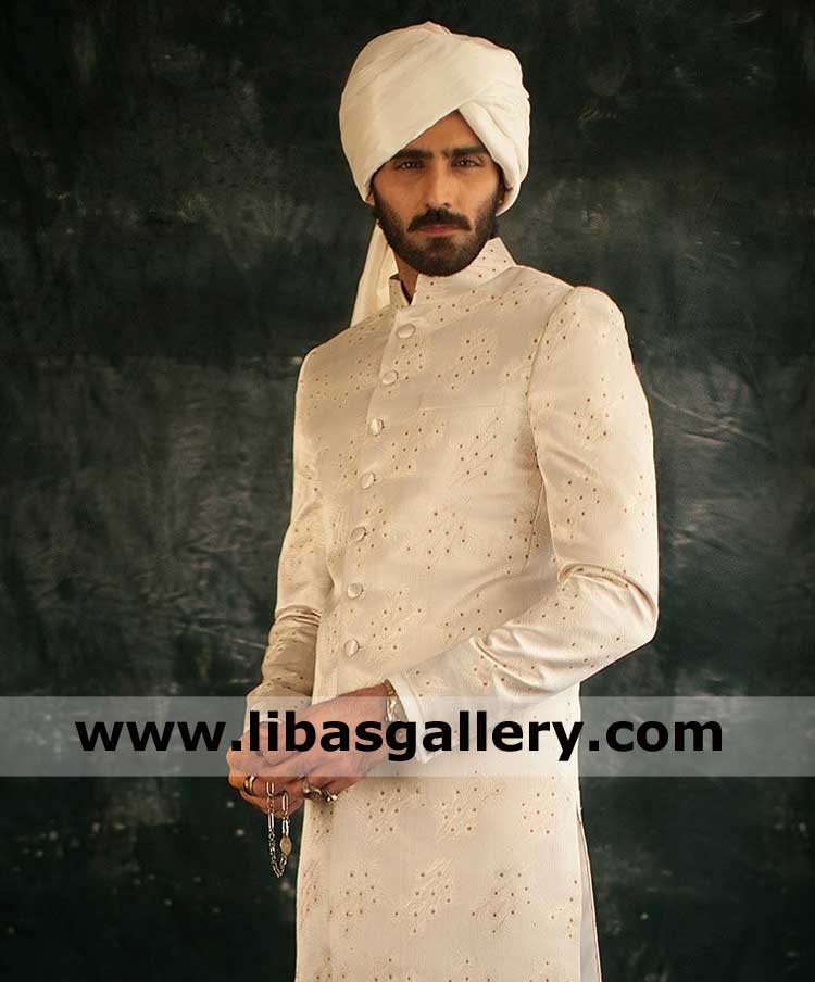 Groom Wedding pretied ivory turban style