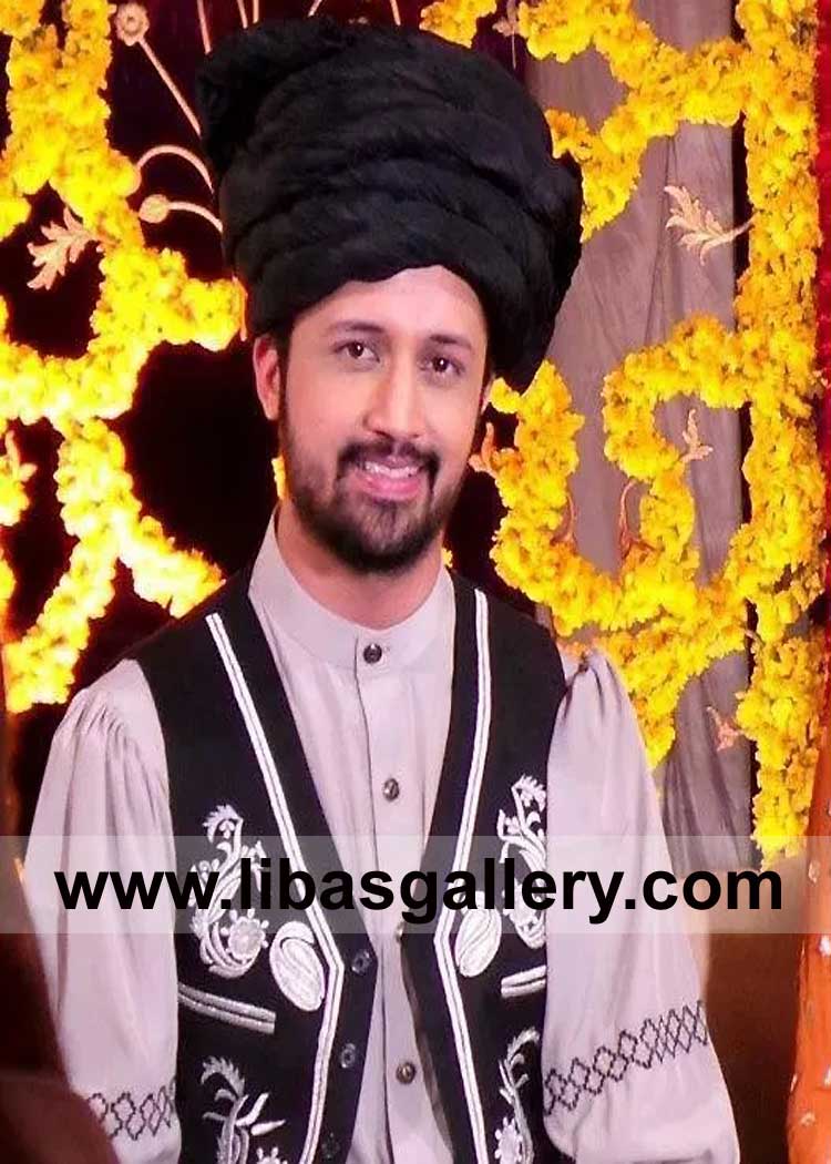 Groom Black Wedding Turban for Nikah Barat Ceremony