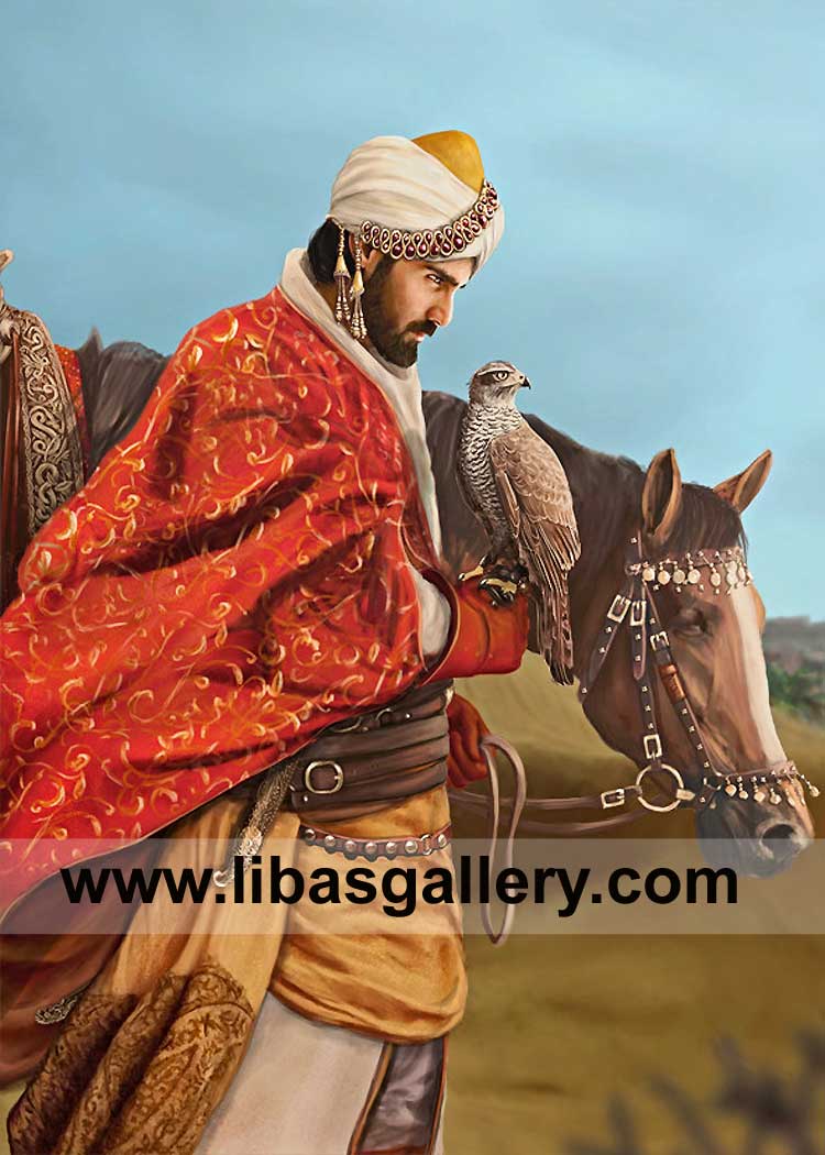 Off White Commander Style Groom Wedding Turban