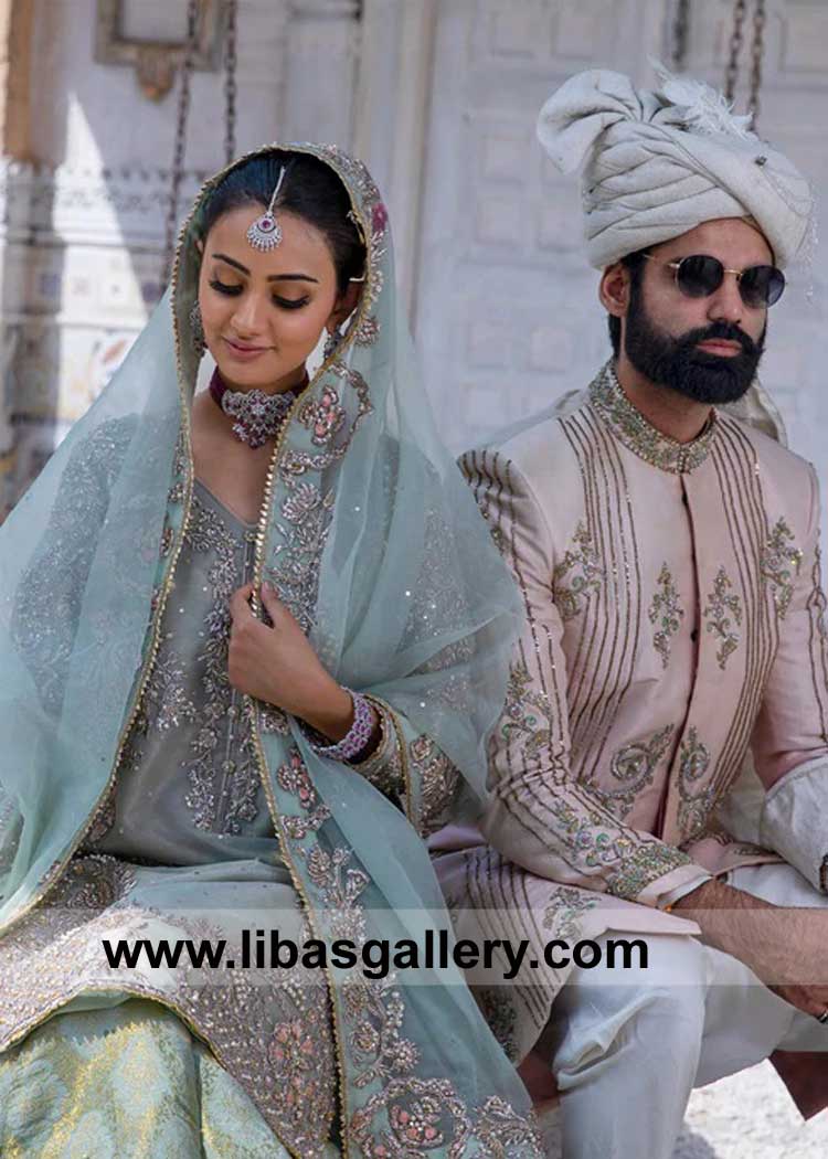 Groom off white stylish pretied Nikah Turban to sit with lovely bride after Nikah ceremony order online Nikah Pagdi for Wedding Qatar Saudi Arabia Dubai UK USA Groom off white stylish pretied Nikah Turban to sit with lovely bride after Nikah ceremony order online Nikah Pagdi for Wedding Qatar Saudi Arabia Dubai UK USA