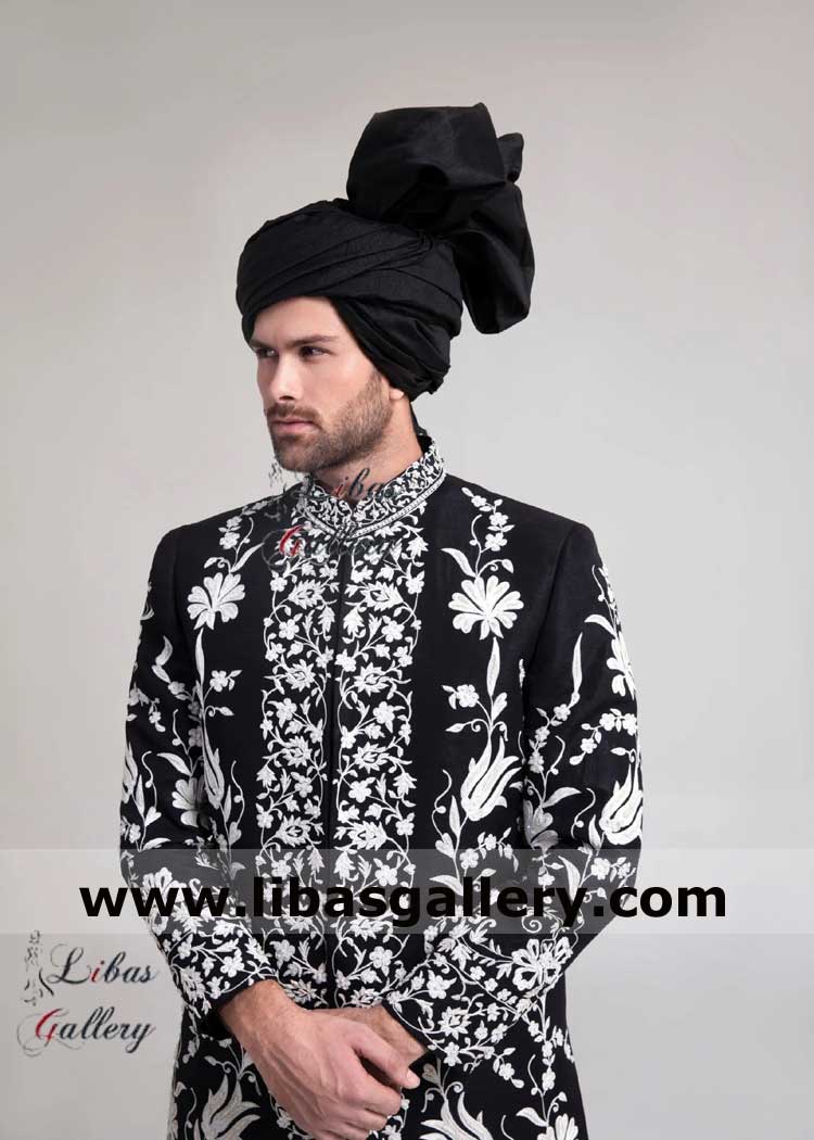 Simple Plain Black Turban for clean gentleman, royal look on Nikah. Ideal Turbans for weddings and cultural events Kentucky Missouri New York