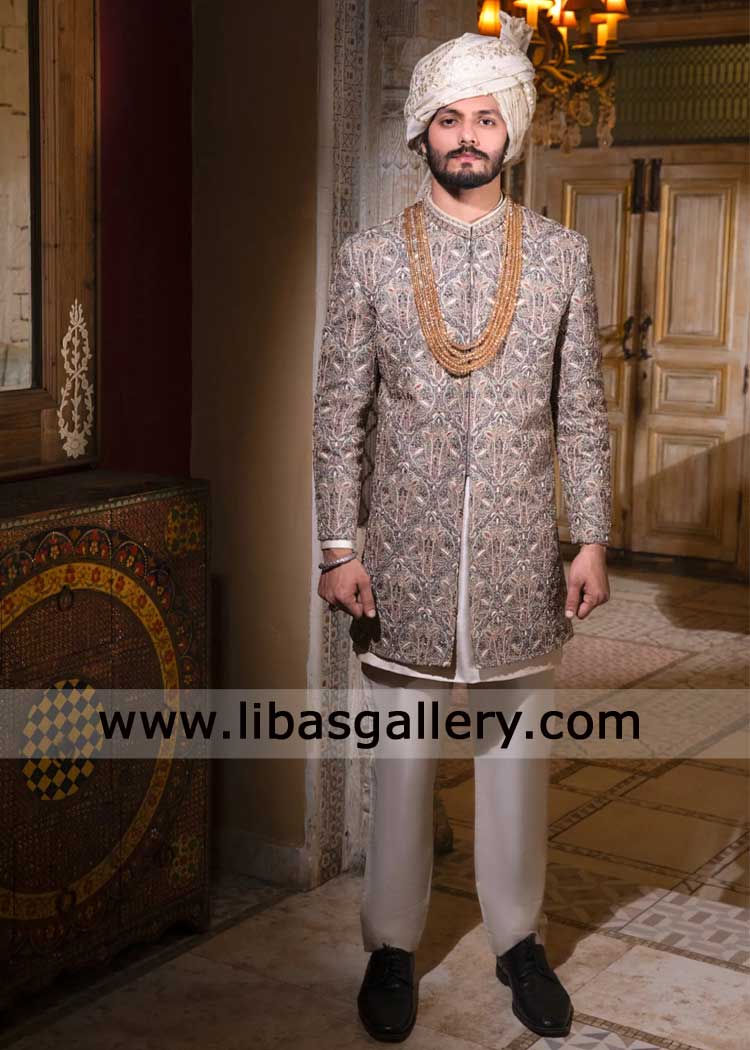 Emperor Style Nikah Wedding Wear Groom Sherwani