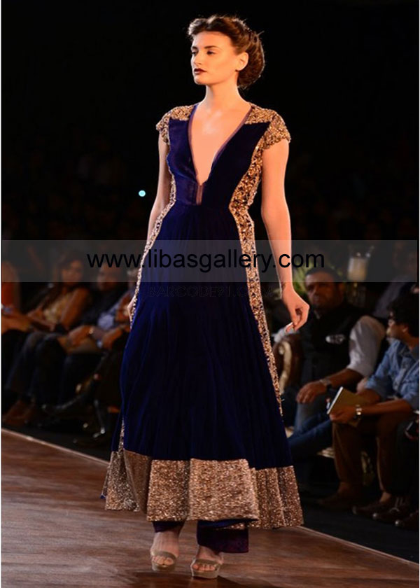 Royal Blue Skidale Indian Wedding Dresses