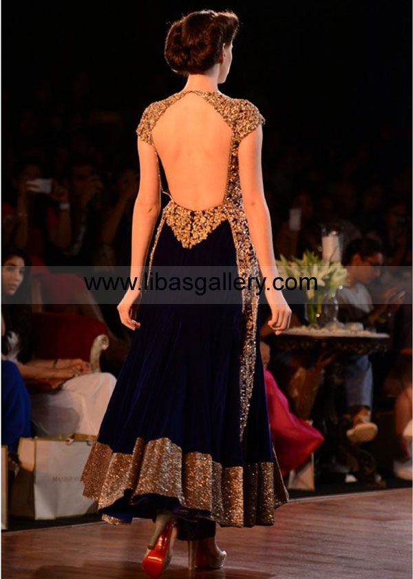 Royal Blue Skidale Indian Wedding Dresses
