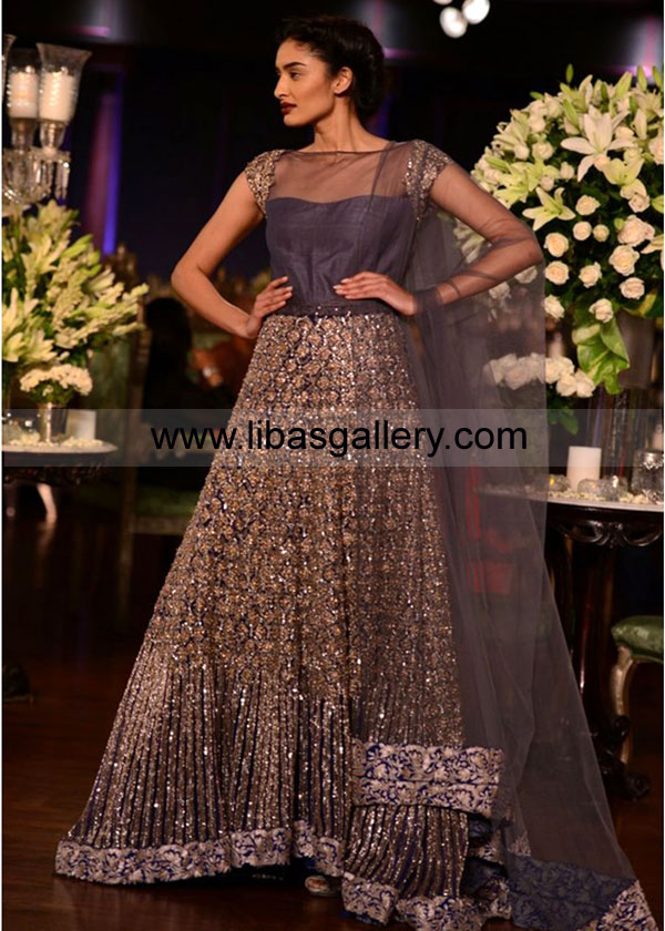 Dark Grey Mademoiselle Indian Wedding Dresses 