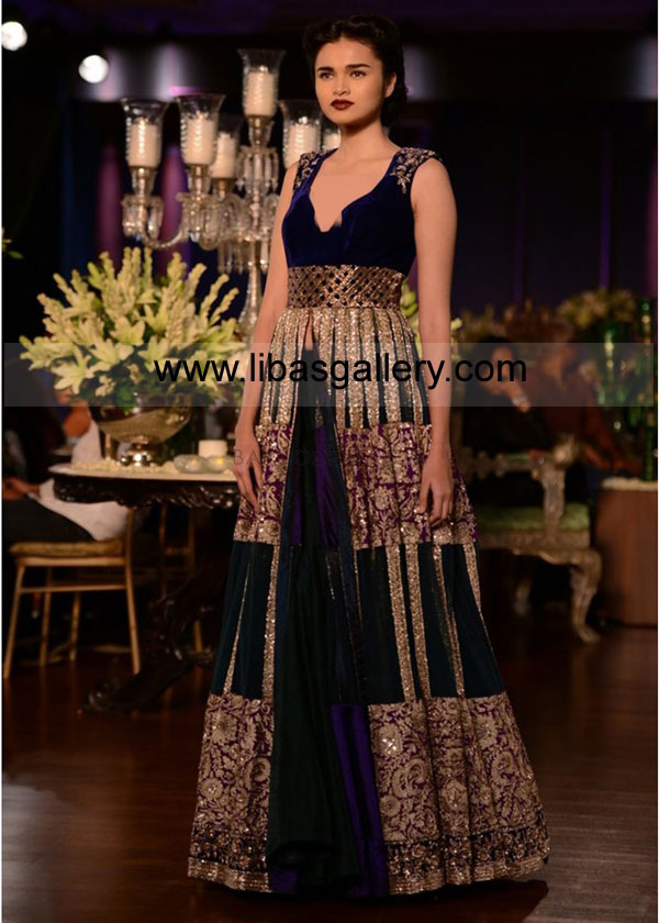 Royal Blue Nevada Indian Wedding Wear