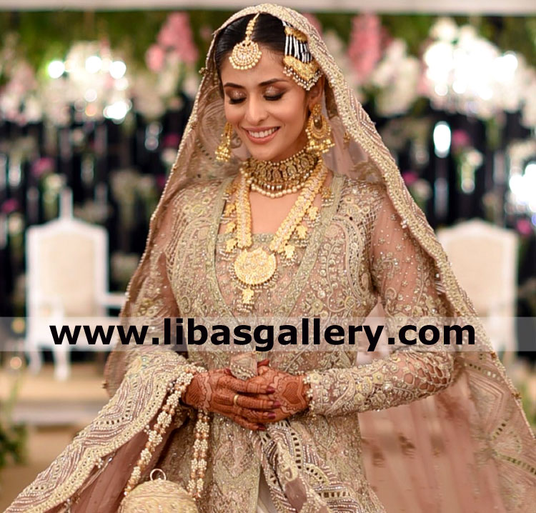 Latest Chand shape earrings with complete bridal jewellery set for barat