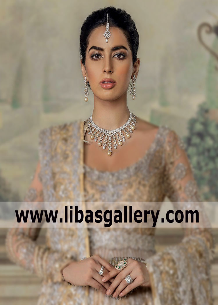 High Quality Cultured Pearl Cubic Zircons Bridal Jewellery Set