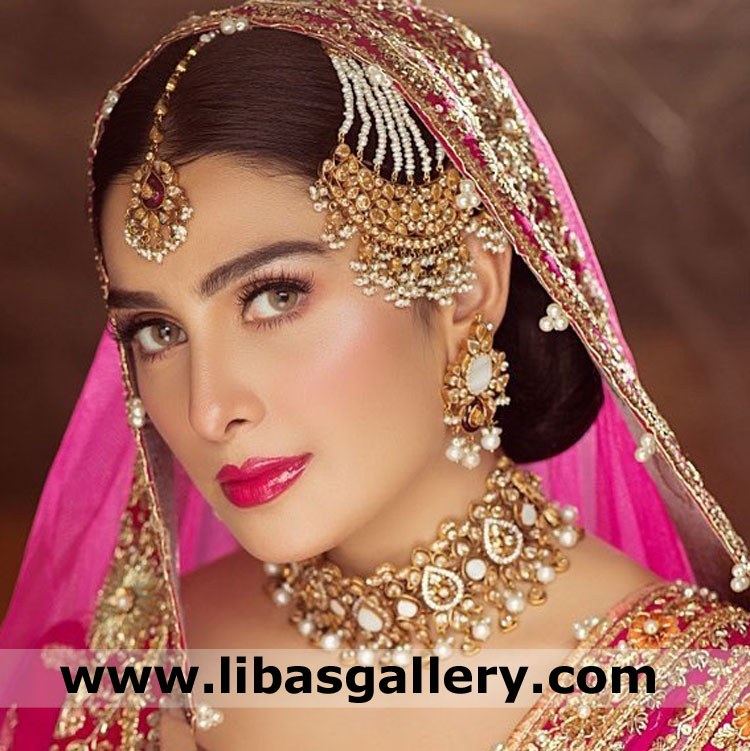 Stunning bride in latest designer nikah walima jewellery set