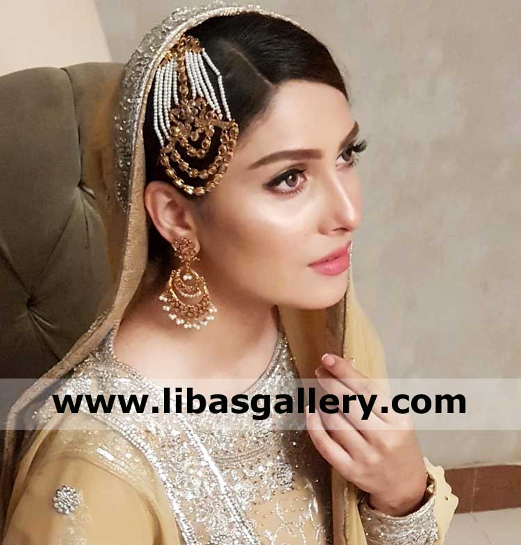 ayeza khan wearing antique color bridal jewellery earrings and jhumer buy for your nikah rukhsati day made in 24 sterling silver metal uk usa canada ayeza khan wearing antique color bridal jewellery earrings and jhumer buy for your nikah rukhsati day made in 24 sterling silver metal uk usa canada