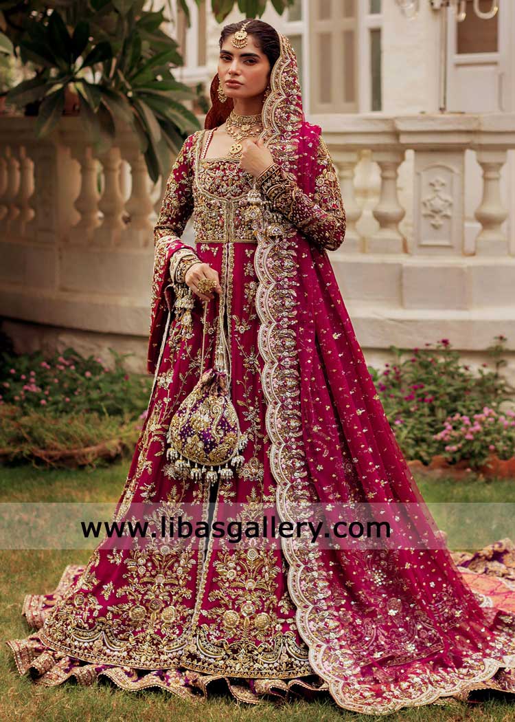 farsihi lehenga with kalidaar shirt and work dupatta for UK wedding