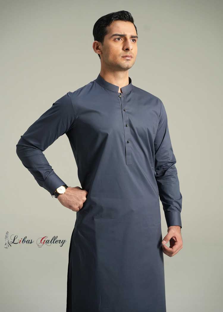 Prussian Blue Kameez Shalwar Suit for Men