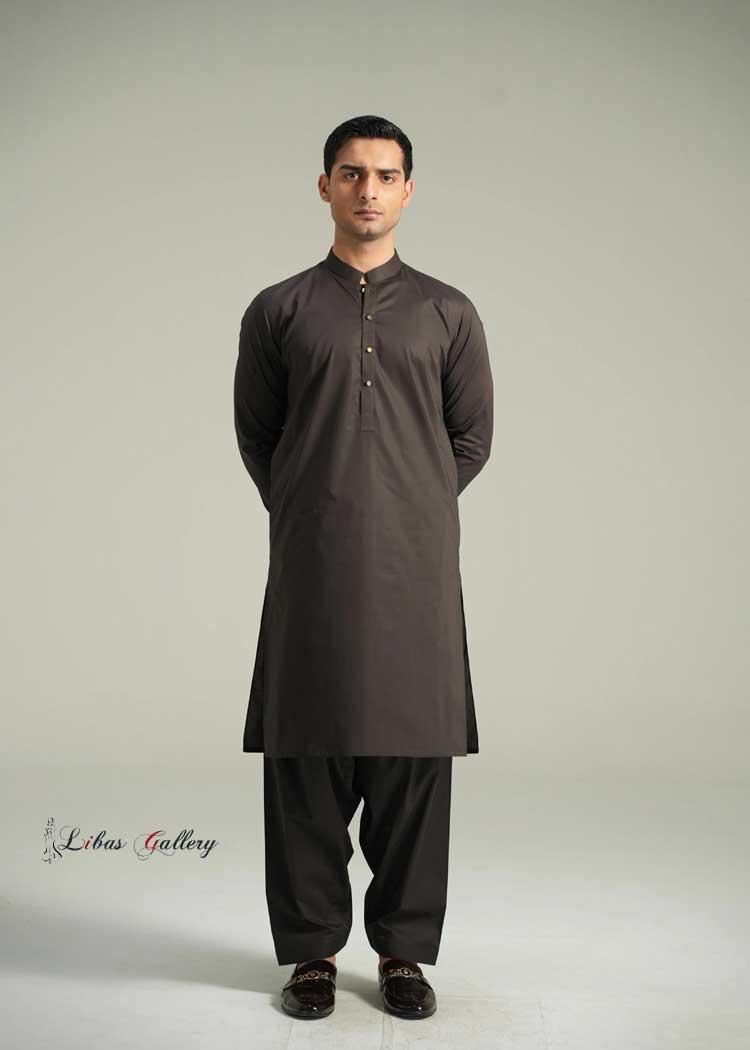 Wood brown stylish Kameez Shalwar for Men Daily wear
