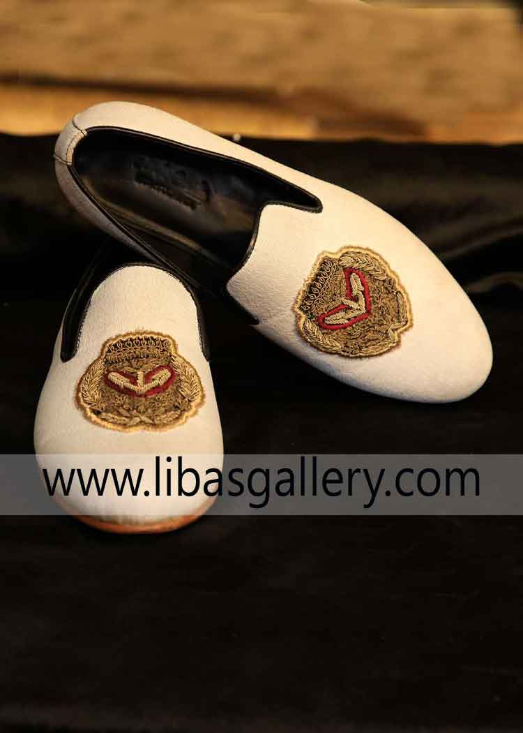Off White Saleem Shahi Royal Khussa Design for Men Marriage Nikah Functions walk easy foot relax jutti New york California USA