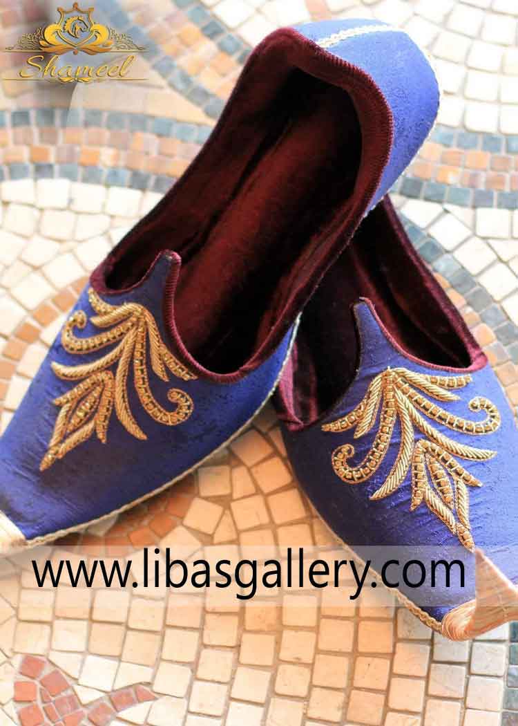 Traditional Regal Khussa Royal Blue for Men