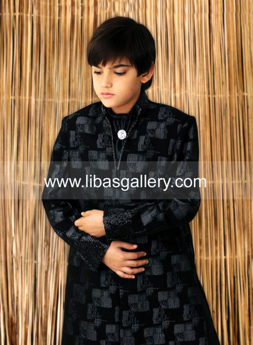 Children Kids Stylish Colorful Sherwanis 2013-2014 with Turbans and Embroidered Khussa Pair Sale 2013 Kids Sherwanis Collection Dubai UAE
