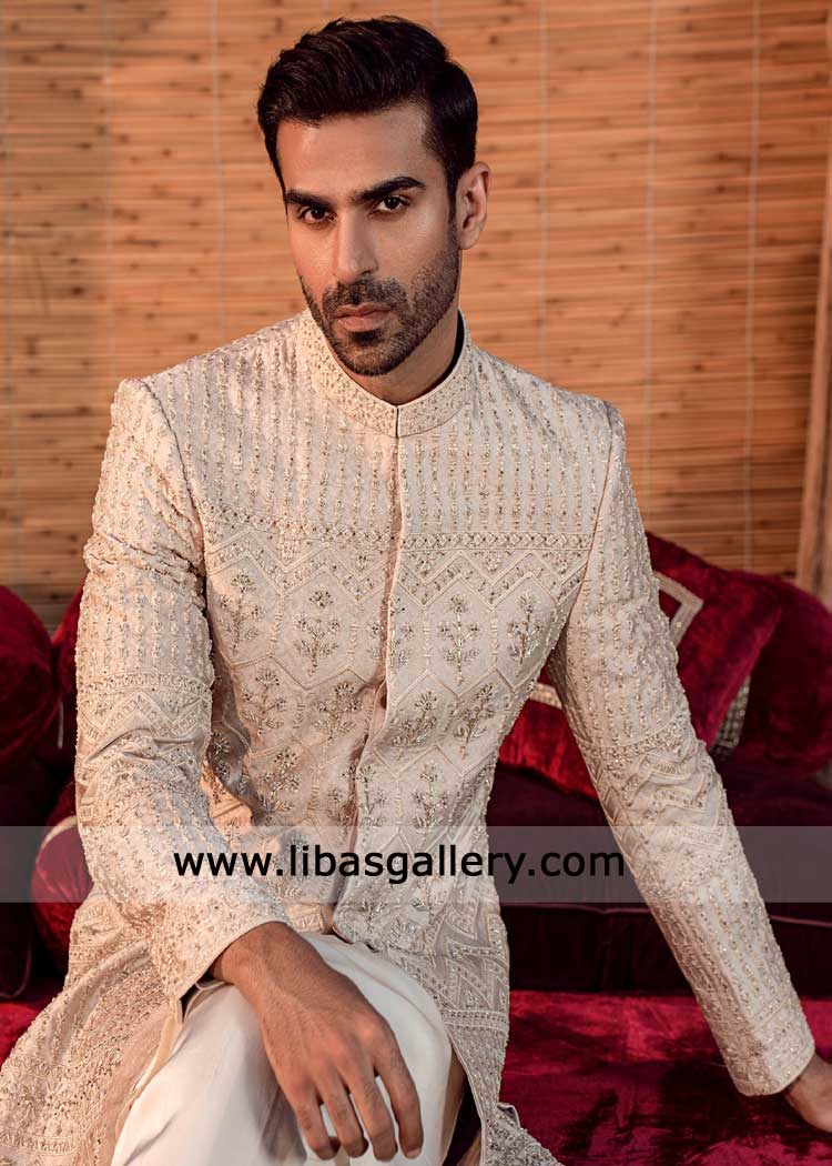 Majestic Embroidered Groom Wedding Sherwani Style