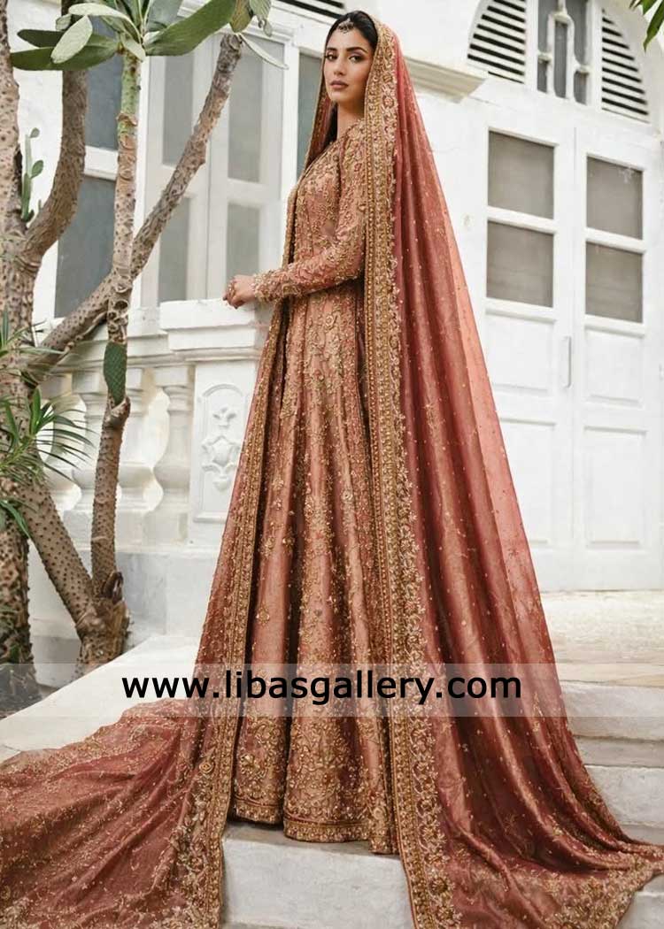 Luxurious bridal peshwas and Dhaka Pants hand embellished