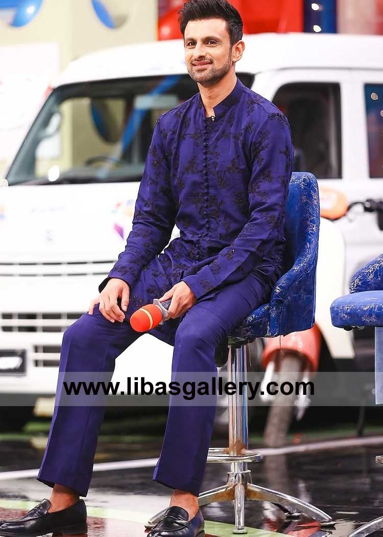 Tuna Color Embroidered Loop Button Kurta Trouser