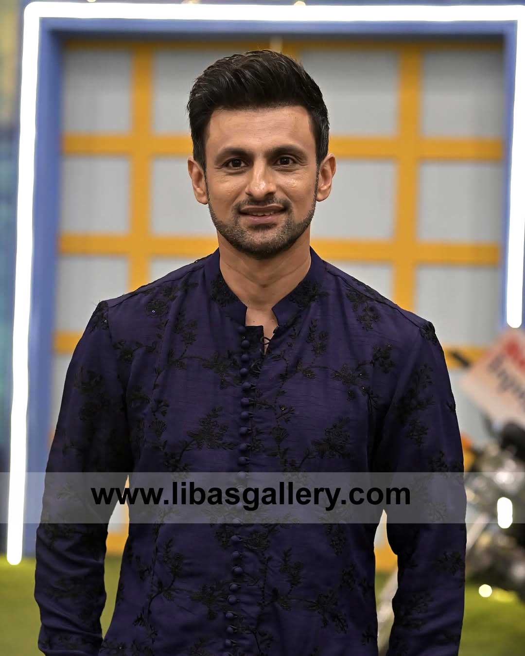 Tuna Color Embroidered Loop Button Kurta Trouser