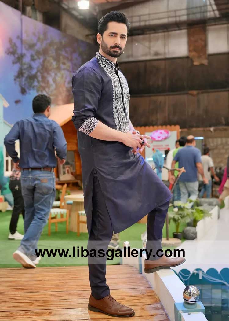 Festive Embroidered Men kurta with Trouser nature of Eid