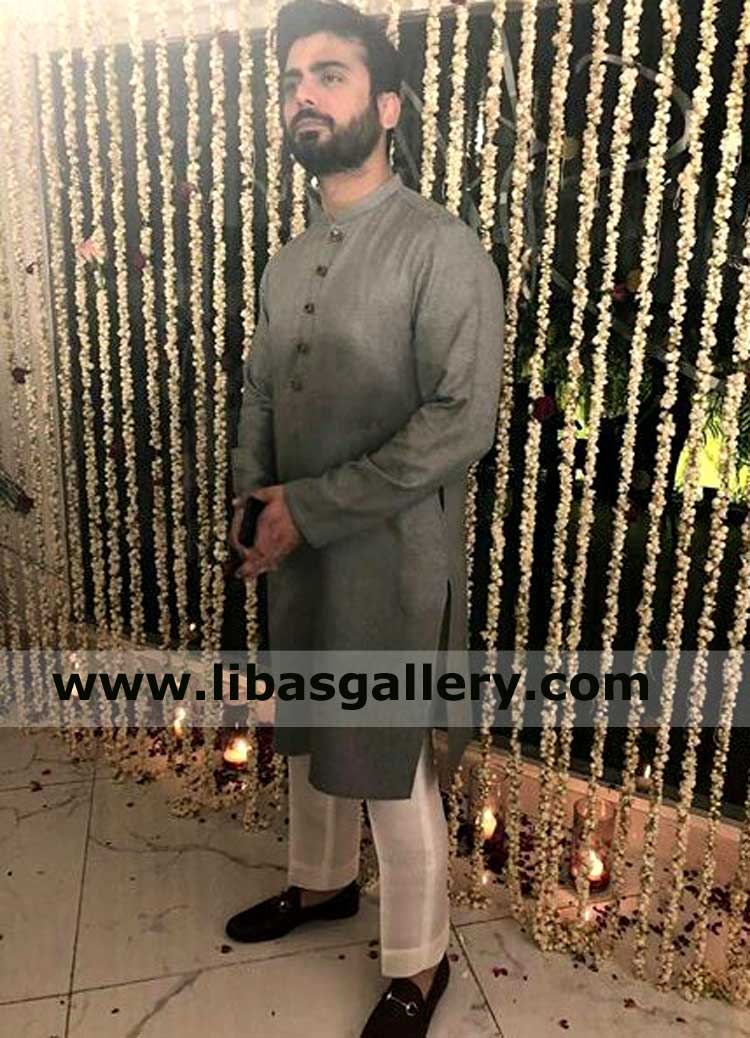Men Gray Kurta in high quality wash n wear fabric with trouser