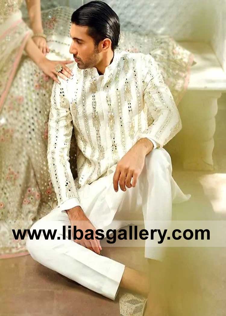 White Raw Silk Prince Suit Timeless Elegance for Wedding