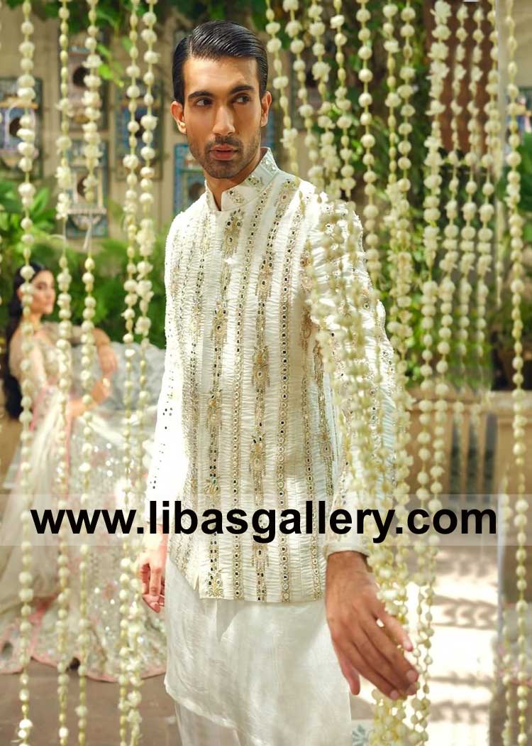 White Raw Silk Prince Suit Timeless Elegance for Wedding