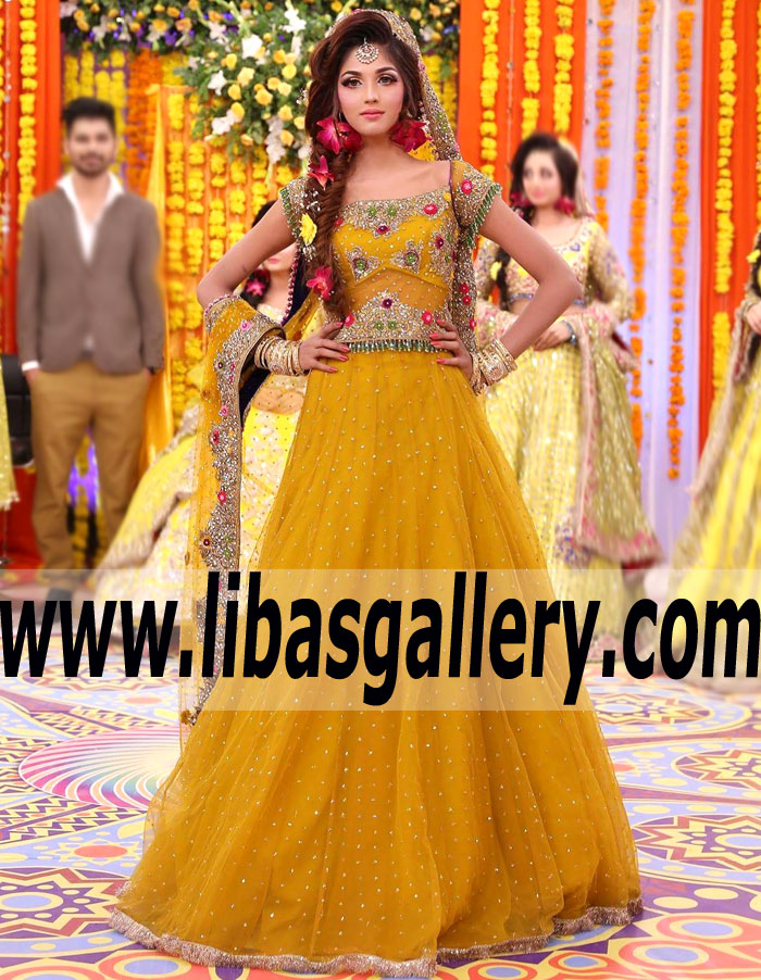 Precious Yellow arum lily Special Occasion Lehenga