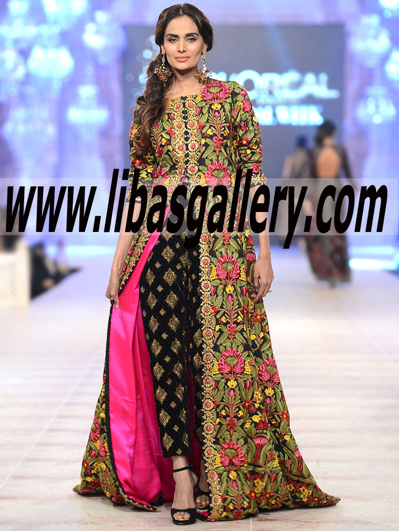Buy Sana Safinaz FLORAL WEDDING DRESSES FOR THE GIRLY AND CHIC BRIDES, unique Wedding Dresses Collection Wedding Gowns By Sana Safinaz At PFDC L`Oreal Paris Bridal Week 2014