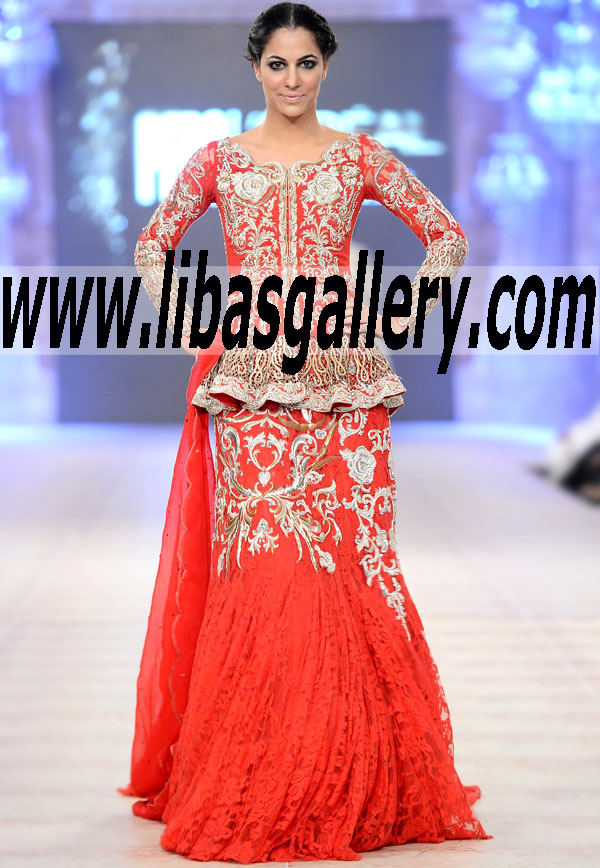 Buy Online Premium Quality Designer Ammara Khan Wedding Dresses from PFDC L`Oreal Paris Bridal Week 2014- 2015 Top Pakistani/Indian Fashion Designers in Illinois, Virginia, Florida and Pennsylvania, USA