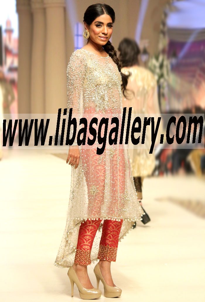 Buy Wedding Collection & Designer FARAZ MANAN Bridal Couture Week dresses for Bride & Groom Online Premium Quality. Deep Discounts. Worldwide Delivery in UK USA Canada Australia - www.libasgallery.com