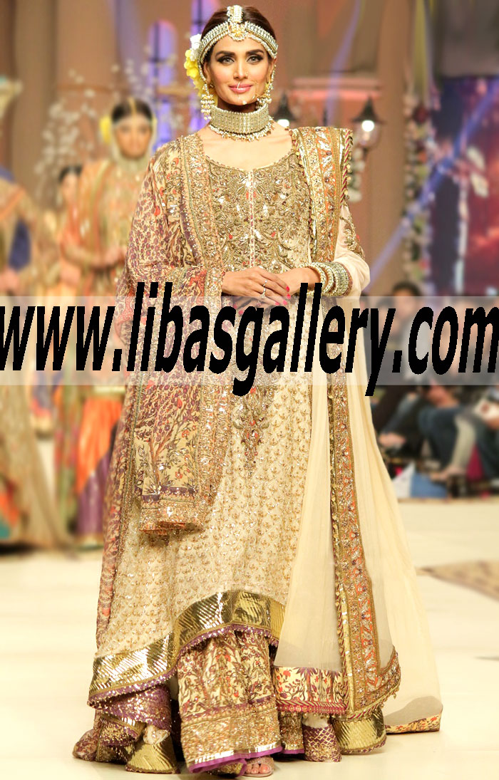 Fahad Hussayn SPLENDOROUS LEHENGA Dress for Nikah or Reception At Telenor Bridal Couture week Florida Orlando Miami _The Big Online Store_ www.libasgallery.com