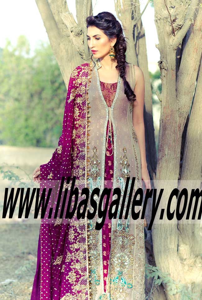 Fabulous Embellished Front Open Trailed Jacket for Evening and Party Events