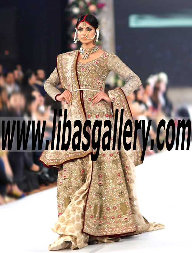 Fashionable Pakistani Wedding Gown for Bride to make you Look very Stylish and Graceful