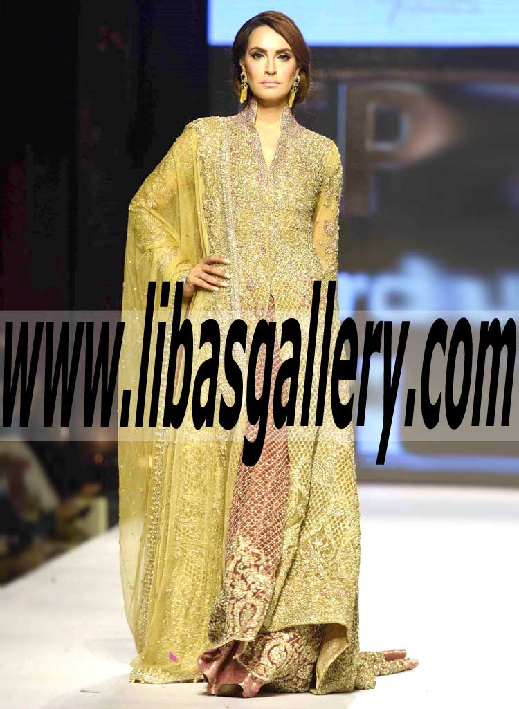Outstanding Pakistani Wedding Gown with sharara for Beautiful Brides