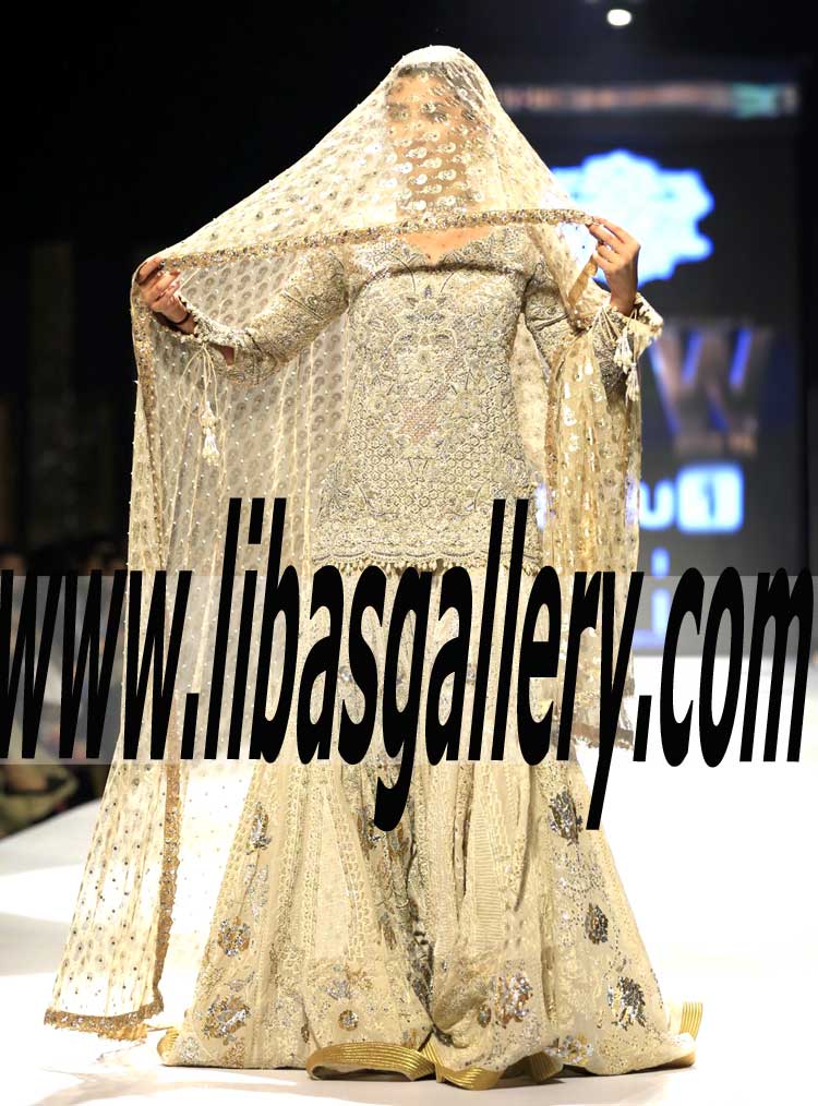 Captivating Designer Bridal Wedding Sharara Dress for Big Day