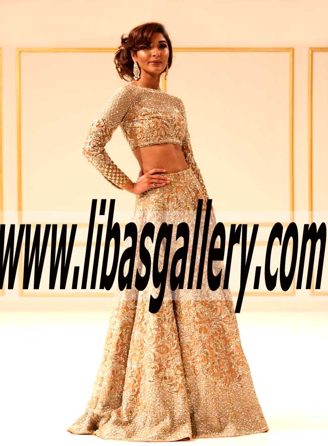 Outstanding Designer Bridal Sharara Dress with Exquisite Embellishments