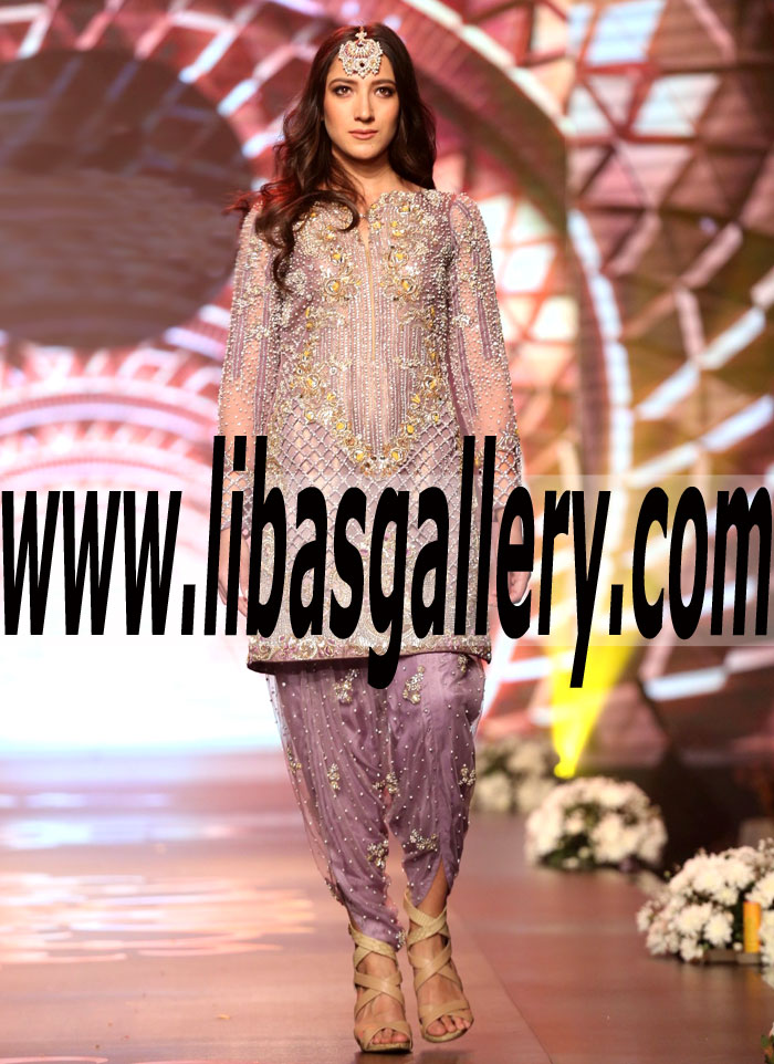 Dreamful Elegant Embellished Party Wear with Tulip Shalwar for Evening and Formal Occasions