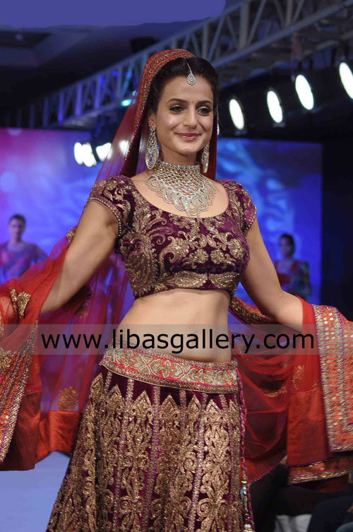 Palatinate Purple Vanni Lehenga