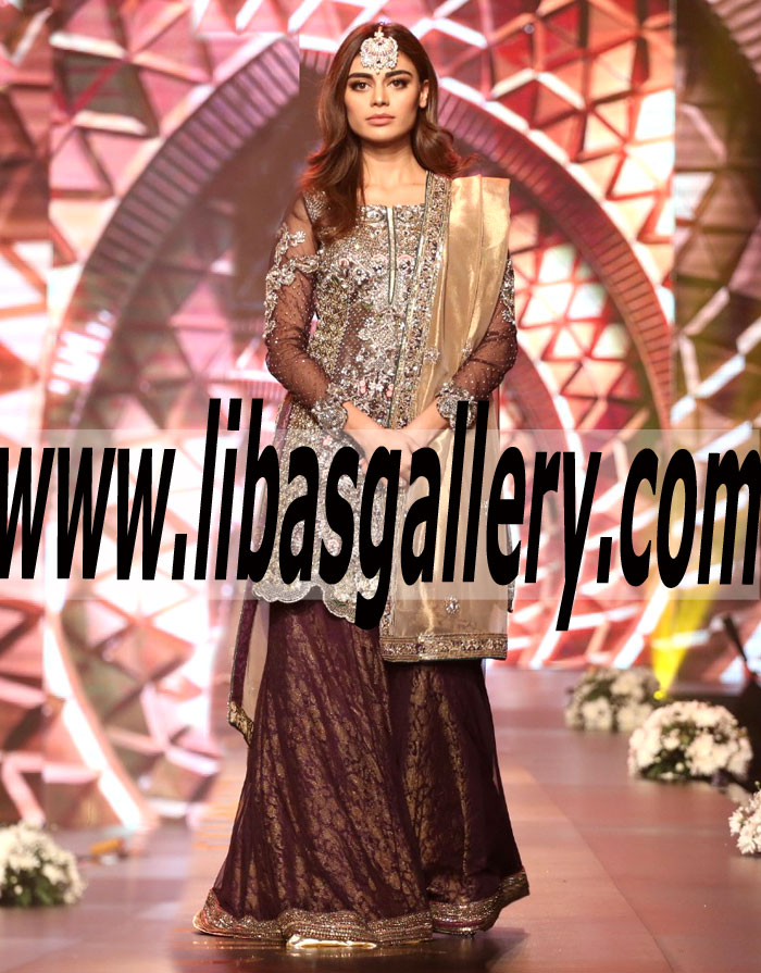 Designer ASIFA & NABEEL Wedding Sharara Dresses Designer ASIFA & NABEEL Sharara Dresses Bridal Couture Week 2016 Keynes UK