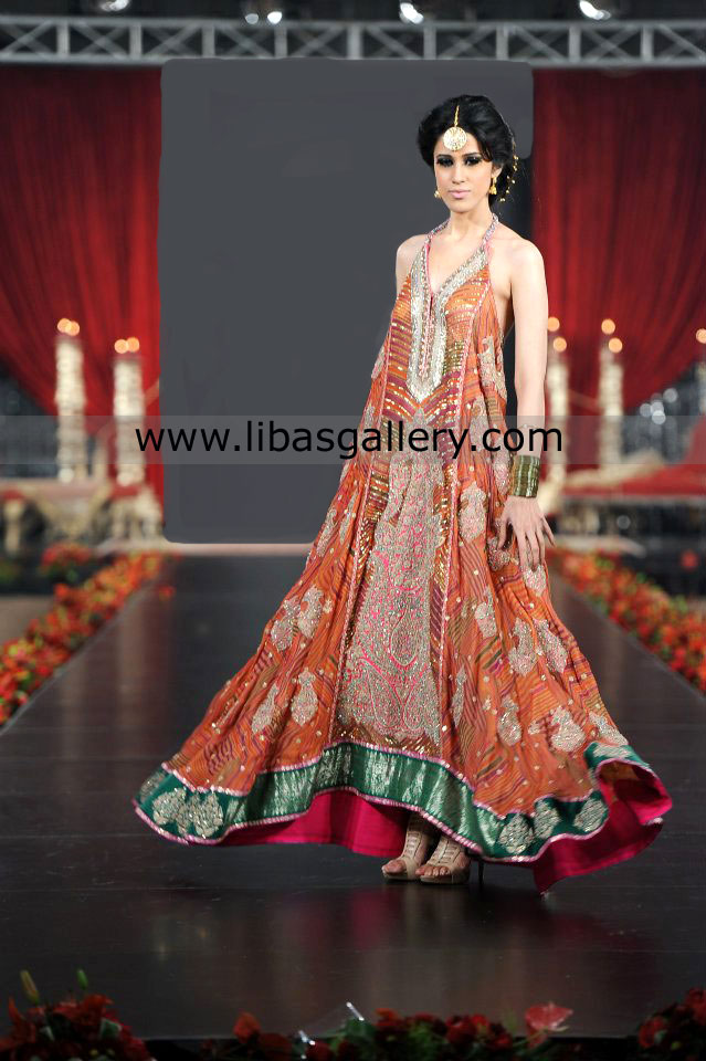 Orange Alice Anarkali