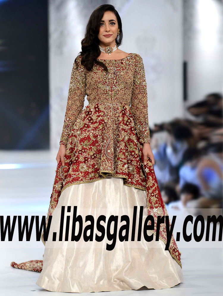 Supremely Stylish Wedding Gown Dress With Splendid Embellishments for Wedding and Special Occasions