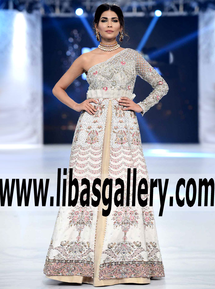 Outstanding New Look One Shoulder Gown Dress with Exquisite Embellishments for Special Events