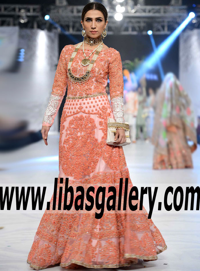 Versatile Heavy Embroidered bridesmaid Dress with Lehenga for Next Formal Event