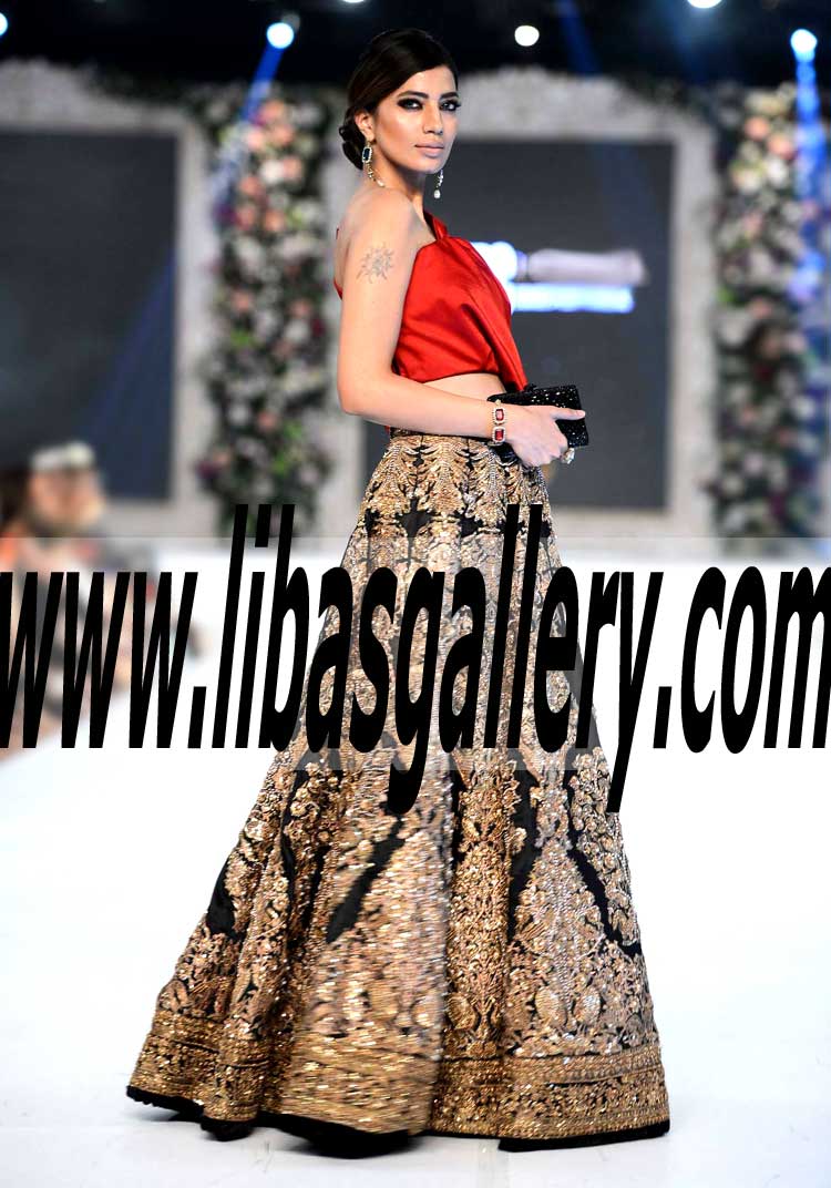 Pakistani Designer SANA SAFINAZ Bridal Dresses 2017 | Bridal Collection | Heavy Embellished Lehenga | Lillestrom Norway Online Shopping | Discount 20-30% | libasgallery.com