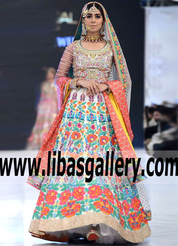 Nomi Ansari Latest Asian Wedding Lehngas buy online, price , shop at libasgallery.com in UK, USA, Canada, Australia