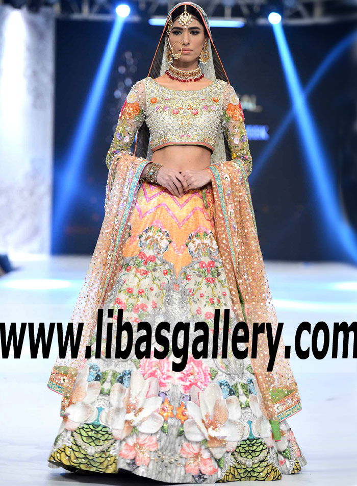 Nomi Ansari Digital floral Print Bridal Lehenga Dresses Bollywood Style Wedding Lenghas Portsmouth Virginia VA US