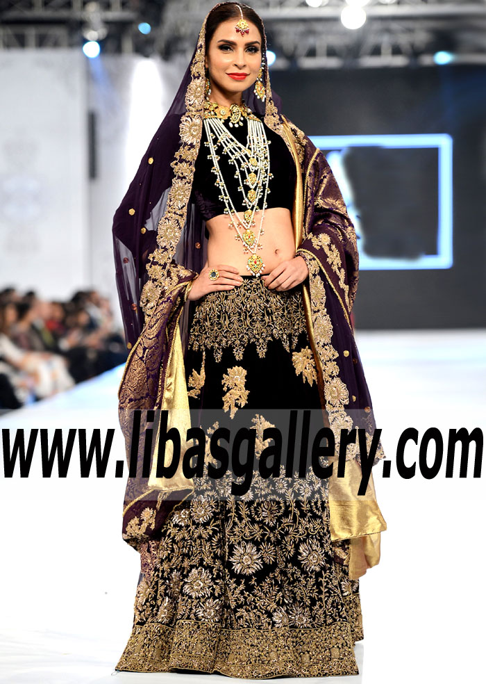 Modern Style Wedding Dress with Gorgeous Lehenga for Walima or Reception